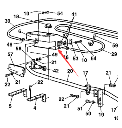 Engine auxiliary water tank part number 4700386848