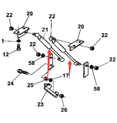 Engine hood gas spring part number 4812265113