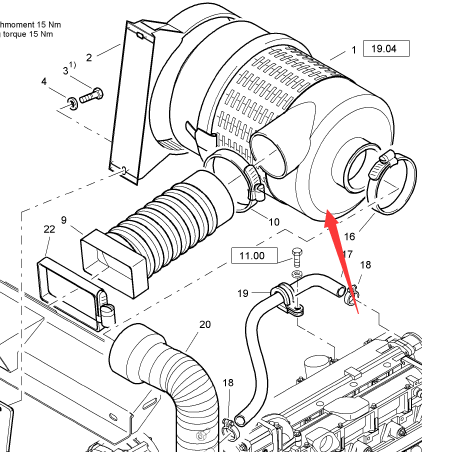 BOMAG air filter assembly part number 05821429  ​