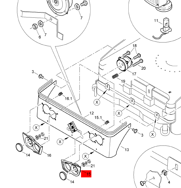 BOMAG left lamp cover part number 46220377