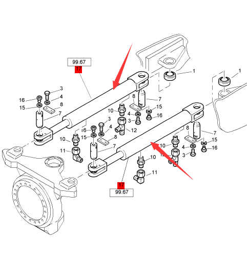 BOMAG steering cylinder part number 05850080