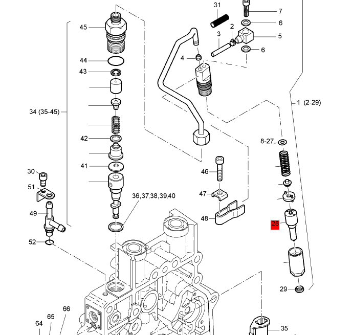 BOMAG engine fuel injector part number 05720439
