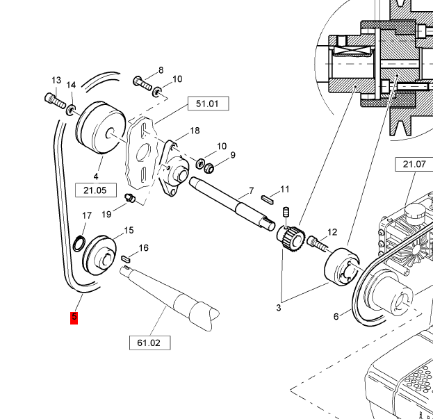BOMAG Drive Belt Part Number 06312015