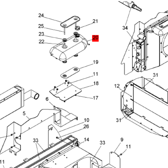 BOMAG auxiliary water tank part number 05903297