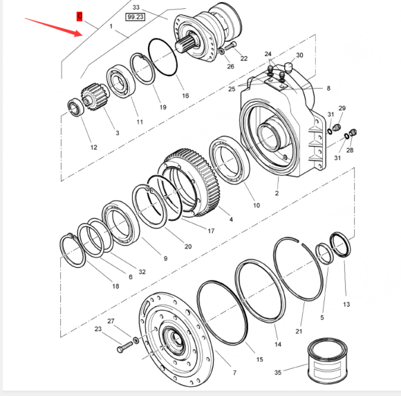 BOMAG reducer assembly part number 05902383