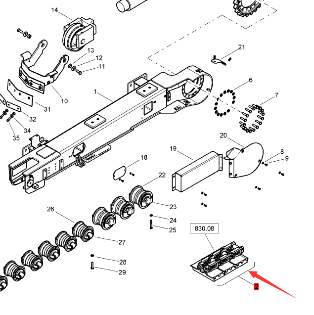 BOMAG Track Chain Assembly Part Number 058701710