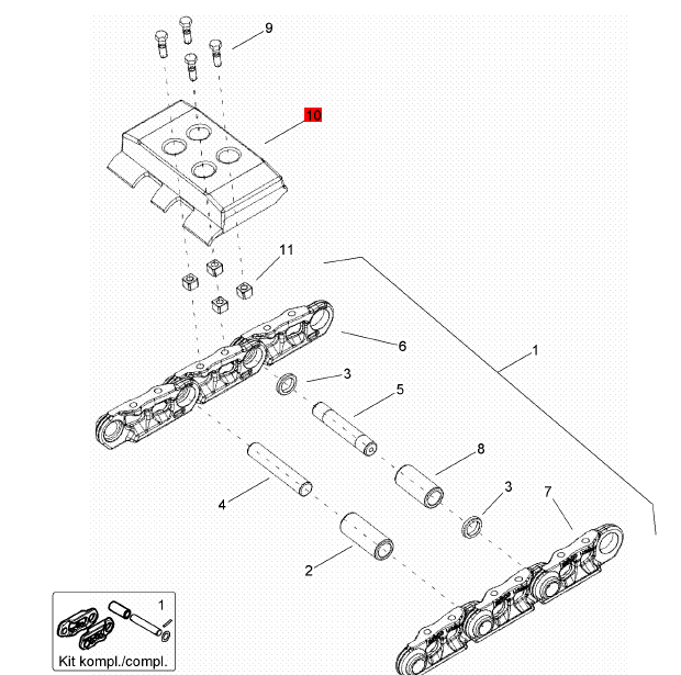 BOMAG Track Chain Assembly Part Number 058701710