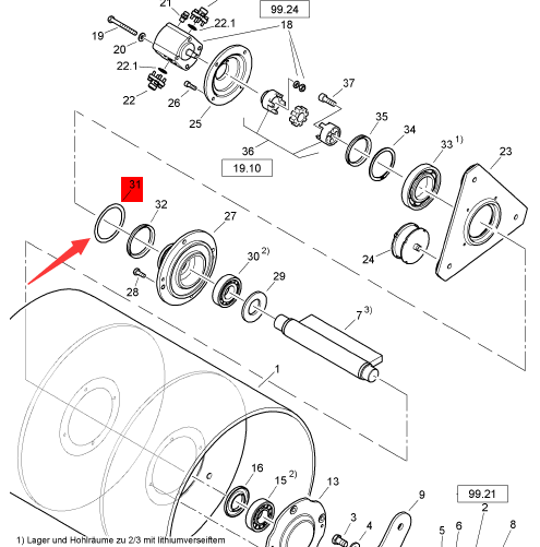 BOMAG steel wheel retaining ring part number 05529910