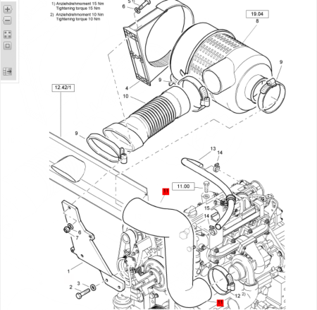 BOMAG turbocharger intake pipe part number 58220188