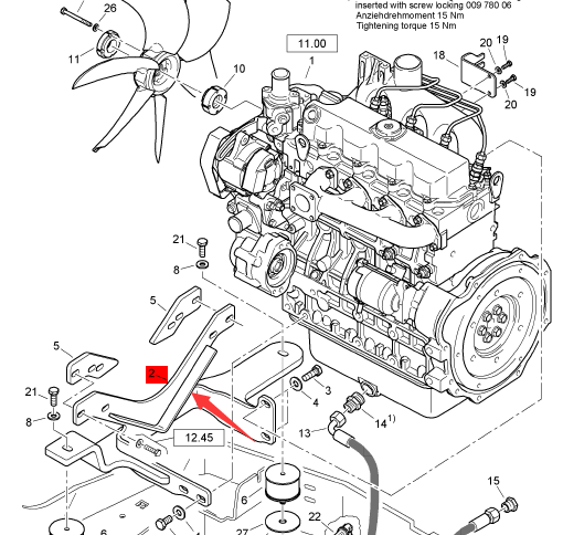 BOMAG engine bracket part number 650401533