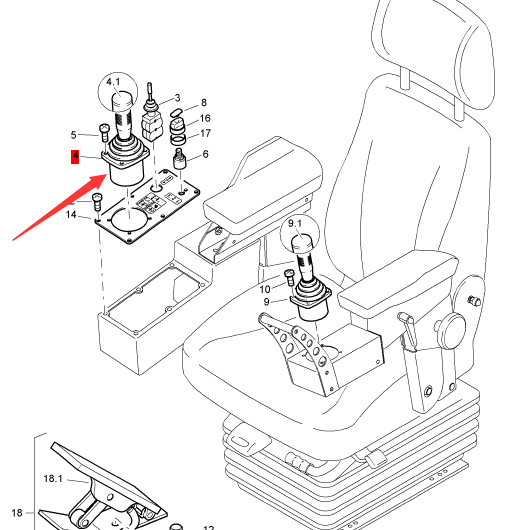 BOMAG joystick part number 05887133