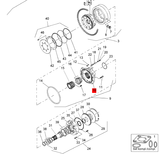 BOMAG walking motor housing part number 05815050