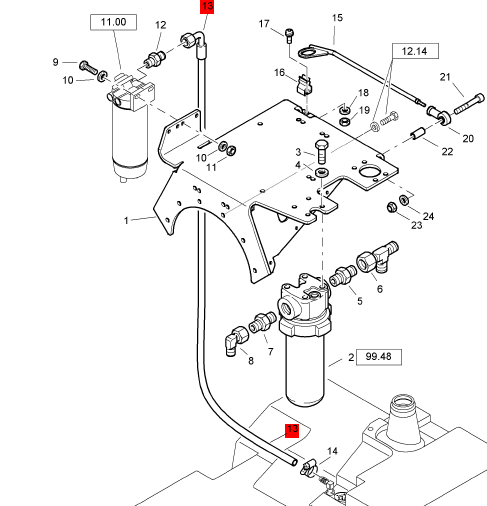 BOMAG diesel pipe part number 05554762