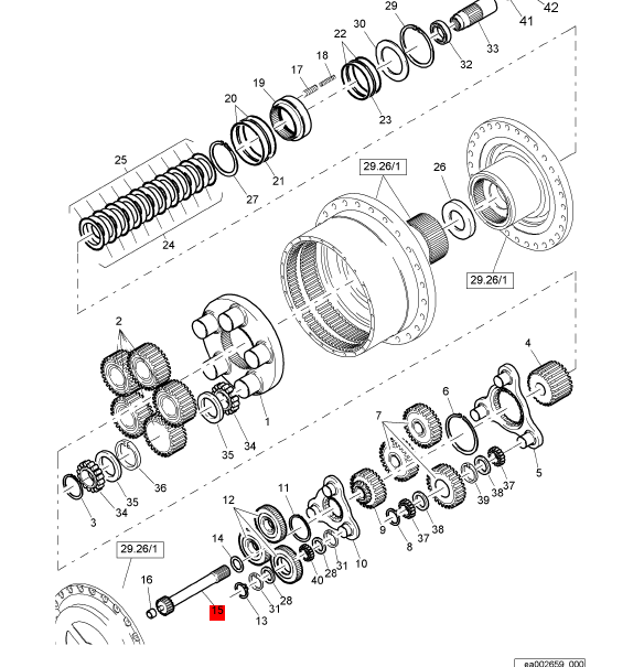 BOMAG reducer sun gear part number: 05114817