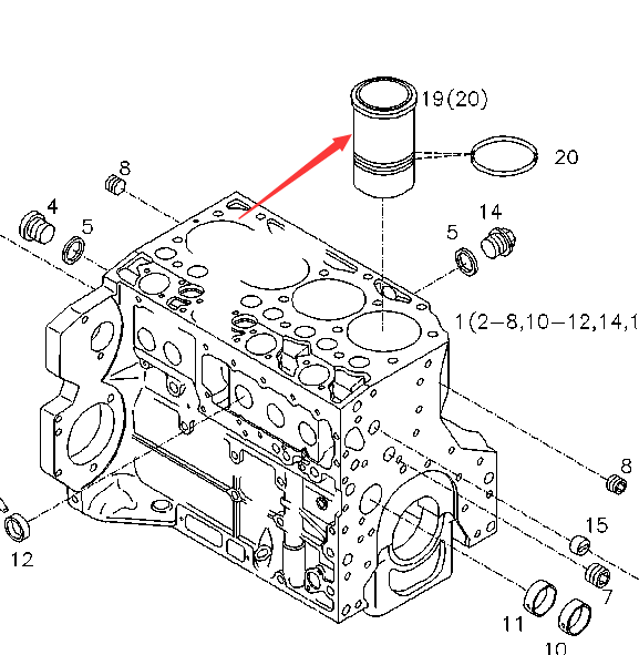 BOMAG engine cylinder liner part number 05715243