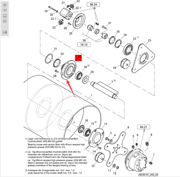 BOMAG vibration flange part number 46230152