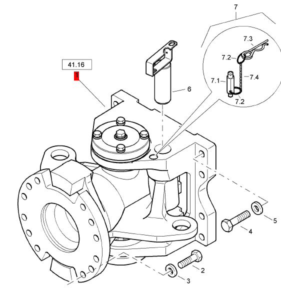 BOMAG intermediate hinge assembly part number 58040214
