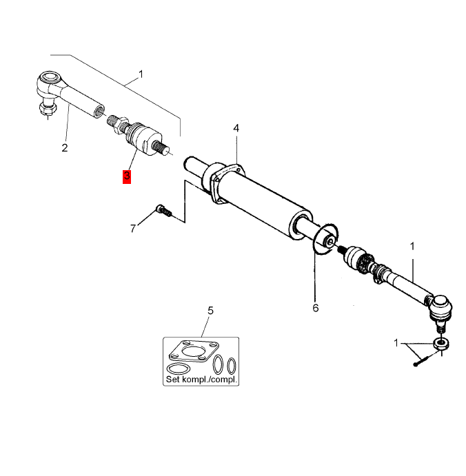 BOMAG Steering Cylinder Adjustment Rod Part Number 05586255