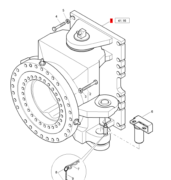 BOMAG intermediate hinge assembly part number 58040230
