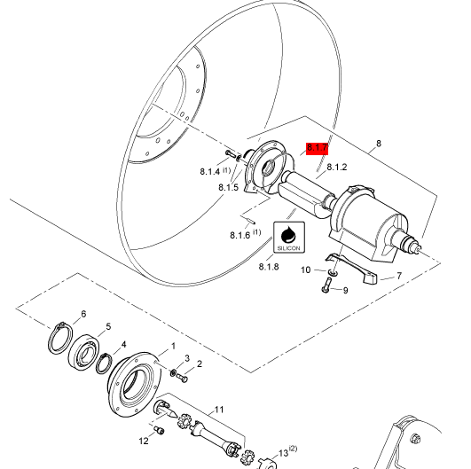 BOMAG sealing ring (front and rear vibration) part number 06221603