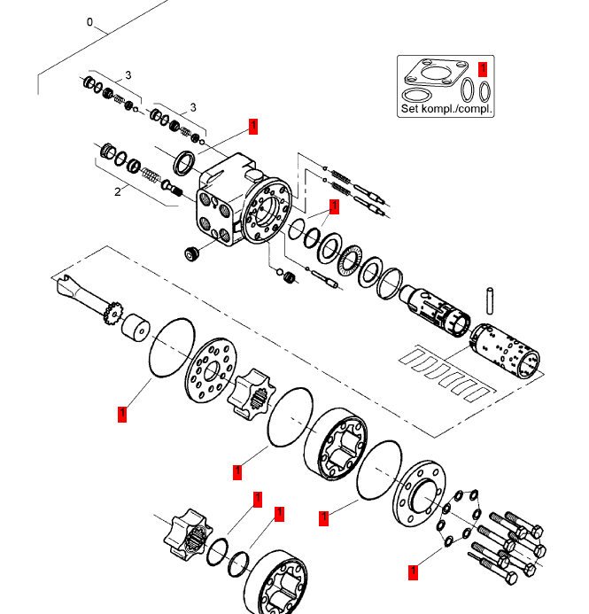 BOMAG steering gear repair kit part number 05810394