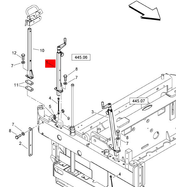 BOMAG side plate adjustment rod part number D2580126