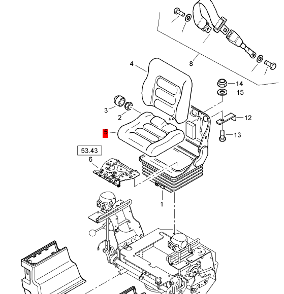 BOMAG seat cushion part number 0557057