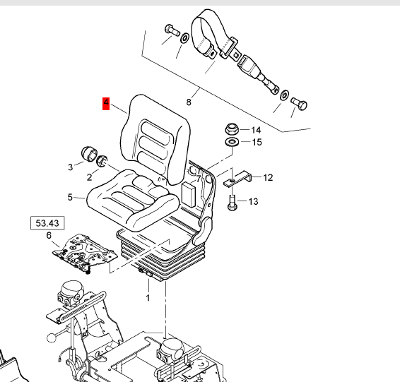 BOMAG Seat Backrest Part Number 05570571