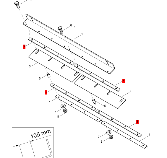 BOMAG scraper pressure strip part number 58003042