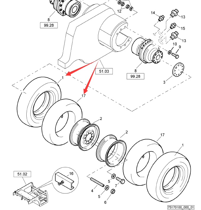BOMAG rubber tire part number 06704409