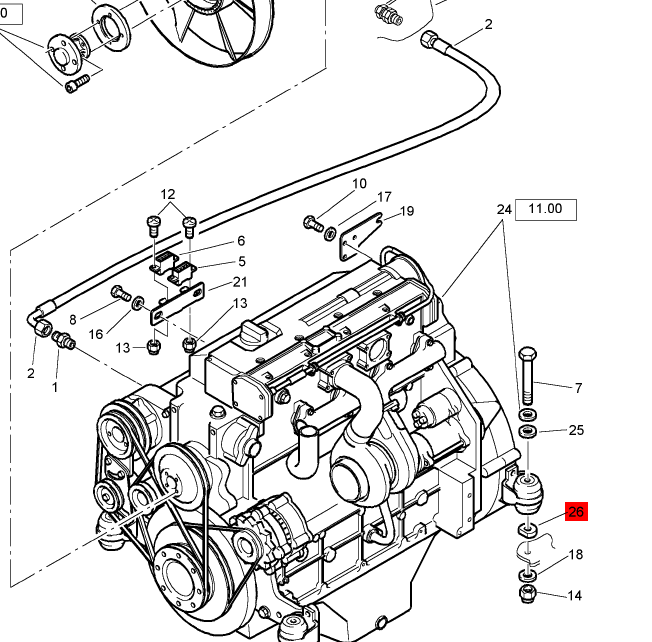 BOMAG engine bracket part number 58180224