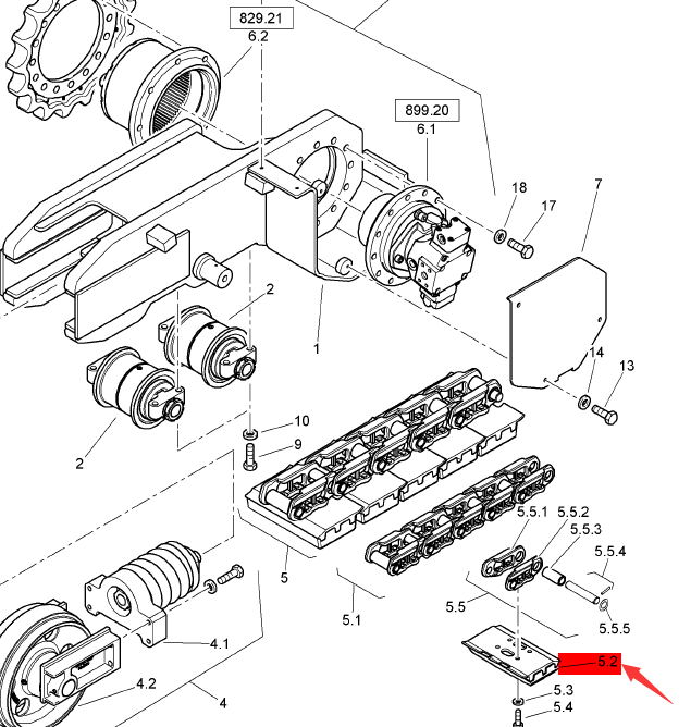 BOMAG track shoe assembly part number 83630103