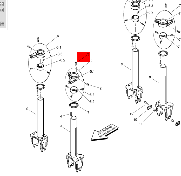 BOMAG leg sliding key part number D2326013
