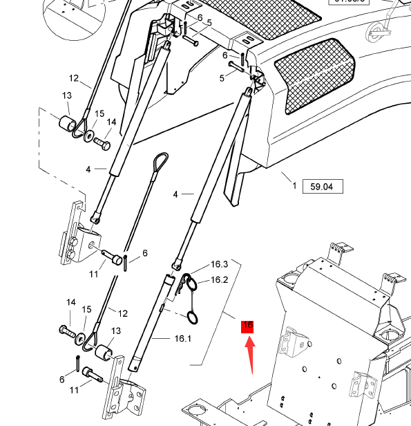 BOMAG cover support part number 58070947
