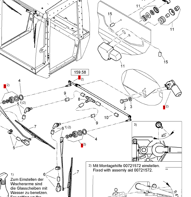 BOMAG front wiper motor part number 05571576