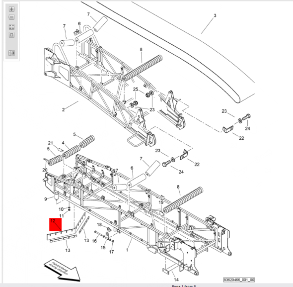 BOMAG secondary conveyor belt stop plate part number D2296067