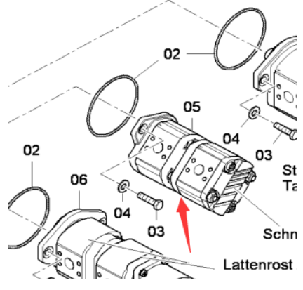 DYNAPAC F2500C Спиральный двухзубчатый насос детали 812026143