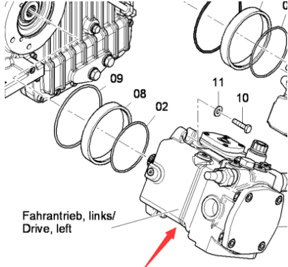 DYNAPAC F2500C Запасные части для левого ходового насоса 4812062139