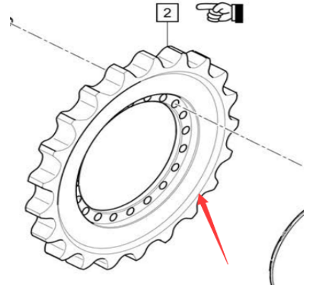 DYNAPAC F2500C walking drive gear teeth part number/4812013007
