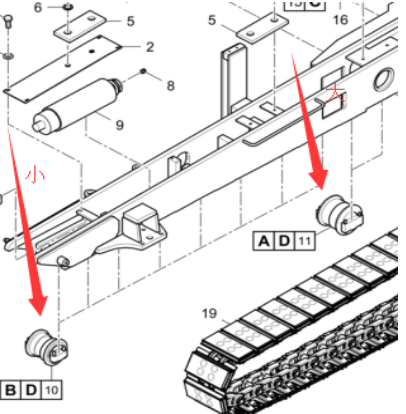 DYNAPAC paver accessories F2500C paver support wheel part number/4812043053