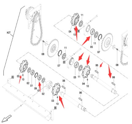 DYNAPAC Scraper Chain Wheel Shaft Repair Kit Part Number/4812035552