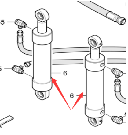 DYNAPAC F2500WS paver hopper oil cylinder part number/4812029293