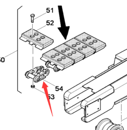 DYNAPAC paver chain rail manufacturer supply part number/D952666015