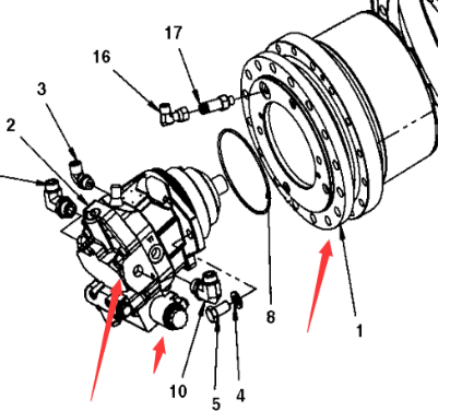 DYNAPAC CC6200 walking motor reducer part number/4700390604