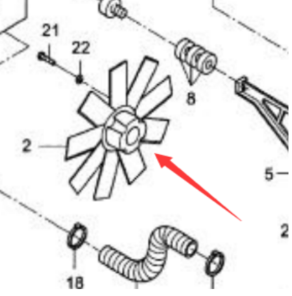 DYNAPAC paver cooling fan part number 950551010