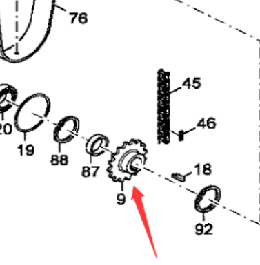 DYNAPAC paver accessory spiral lower sprocket part number 439083101