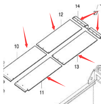 DYNAPAC paver hopper bottom plate part number 656012301