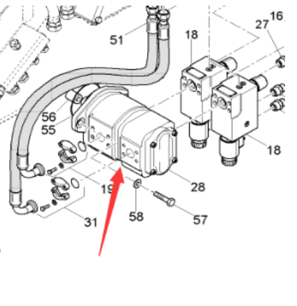 DYNAPAC paver rammer vibration double gear pump part number 4812027463