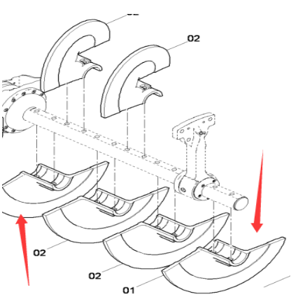 DYNAPAC paver accessory 500MM spiral blade part number 4812026854