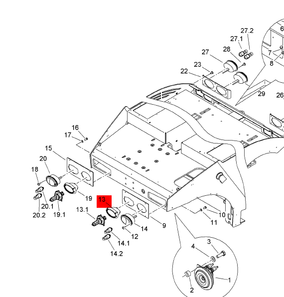 BOMAG working headlight part number 05751236